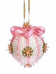 Шар новогодний из пайеток – Нежность, розовый (Волшебная мастерская, ШП-06) - миниатюра